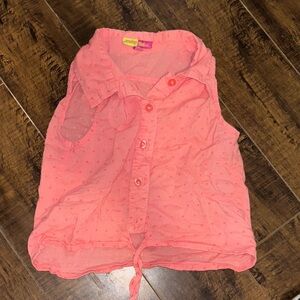 Small Wonders Coral Button Down Sleeveless Shirt